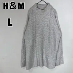 ♥H&M♥ エイチアンドエム (L) ケーブル柄 ハイネック ニット セーター