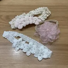ベビー用 ヘアバンド 3点セット　フォーマル　ヘアアクセサリー