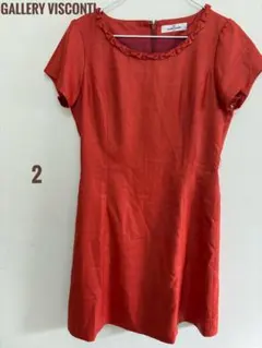 【GALLERY VISCONTI】ワンピース オレンジ系 レッド リボン
