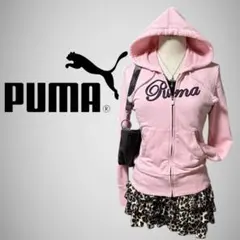 PUMA プーマ ジップパーカー ピンク ロゴ Y2K 平成ギャル グランジ