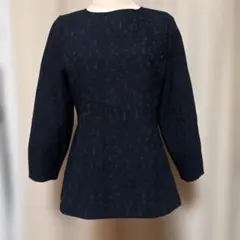 ユナイテッドアローズネイビー 地模様 七分袖 トップス