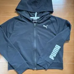PUMA フード付きジップアップパーカー Lサイズ ブラック