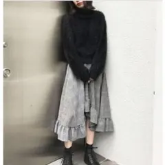 シャギータートルニット