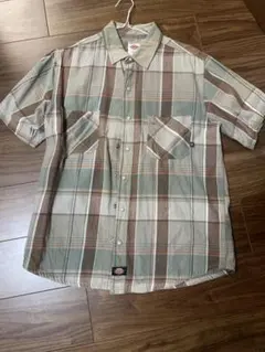 Dickies 半袖チェックシャツ Lサイズ 古着のサムネイル