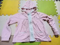 ピンク フード付きパーカー コットン