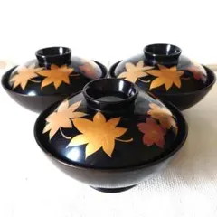 本漆漆器 蓋付き椀 金彩松葉文様 1客 - メルカリ