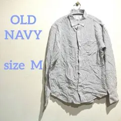美品 OLD NAVY メンズストライプ シャツ 【M】