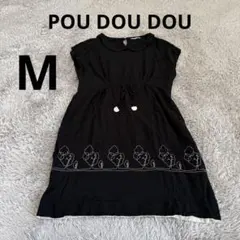 POU DOU DOU チュニック　ワンピース　丸襟　Mサイズ　刺繍　ブラック
