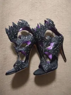 美品！ジュゼッペ ザ ノッティ ビジュー付 ハイヒール サンダル ジュゼッペザノッティ 大粒ビジュー付きハイヒール サンダル ミュール