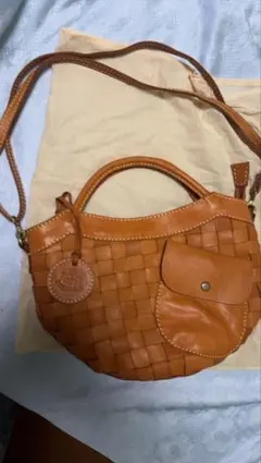 未使用ズッケロフィラート 本革 編み込み 2WAY ショルダー バッグ　　鞄