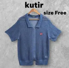 クティール kutir ワッペンロゴメッシュニット半袖ジップのサムネイル