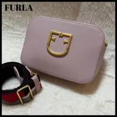 FURLA ショルダーバッグ ブラーヴァ レザー ピンク 肩紐取り外し可能