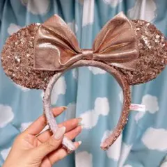 【2つで¥1000対象】スパンコール カチューシャ ローズゴールド