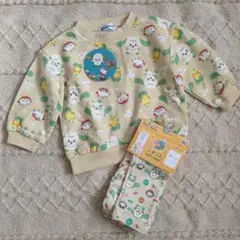 新品タグ付いないいないばぁわんわんぽぅぽレギンス9分丈パンツスウェットトレーナー