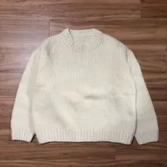 無印良品 アイボリー クルーネック ニットセーター 美品 MUJI
