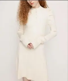 TUCK SLEEVE FLARE KNIT S/OPニット ショートワンピース