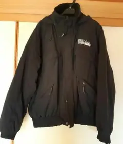 FIRST DOWN リバーシブルボアフリース フード付きブラックジャケット