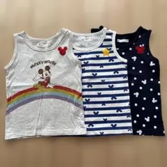 ディズニー ミッキーマウス ノースリーブタンクトップ 3枚セット 110cm