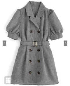 ベルト付きチェック柄ミニワンピース［tu405］