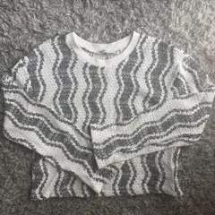 ZARA 波模様 クロップドニット