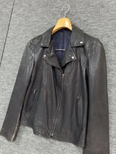 レザージャケット ライダース ブラック 韓国製 ラム Lサイズ
