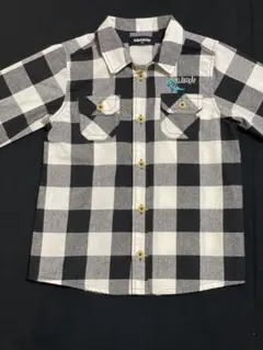 kladskap クレードスコープ 110 シャツ チェック 恐竜 足跡