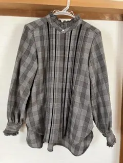 試着のみ未使用 グリーンレーベル ナローぺプラム 七分袖ブラウス 