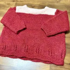 【美品】約80㎝ ベビー服 冬服 ハンドメイド セーター ニット