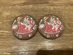 サンリオ ビスケット　刺繍缶バッチ biscuit3 マロンクリーム　2個セット