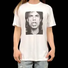 新品 ミックジャガー ローリングストーンズ バンド ヴォーカリスト 白 Tシャツ