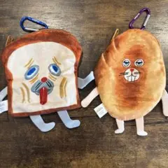 パンどろぼう カラビナ付きポーチ にせパンどろぼう、ぱんどろぼうまずい2個セット