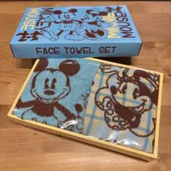 ミッキー　ミニー　フェイスタオルセット　2枚