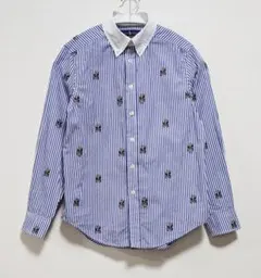 べん様　Ralph Lauren ポロベア総柄ストライプシャツ M(10-12)