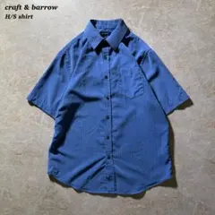 craft & barrow 半袖チェックシャツ古着ブルー織柄CBOY当時物美品のサムネイル