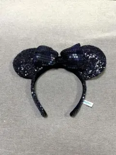 【美品】ディズニー ミニー カチューシャ 黒 スパンコール