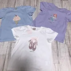 プティマイン　110cm キラキラモチーフTシャツ　セット