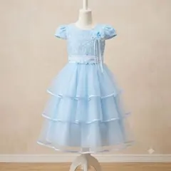 マザウェイズ ドレス 130 水色 ピアノ 発表会 結婚式 motherwaysのサムネイル