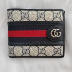 グッチ 二つ折り財布 オフィディア シェリーライン×GGスプリーム