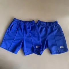 140 asics 青 ショートパンツ　2枚