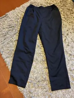 ストレートパンツ ネイビー ゴムウエスト