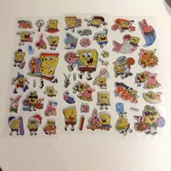 スポンジボブ　ぷくぷくシール　立体シール　3枚セット