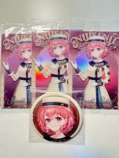にじさんじ　缶バッジビスケット＋ウエハースカード4点セット【笹木咲】