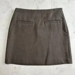 UNIQLO 台形ミニスカート ブラウン系　S