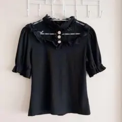 ROJITA レース ビジュー ニット ブラウス