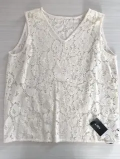 KBF+ レース ノースリーブ トップス