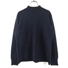 ブローディア カシミヤ100% ハイネック長袖ニットセーター40ネイビー手洗い可