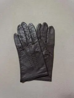 【美品】レザーグローブ　レディース　ダークブラウン サイズ:21cm