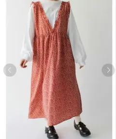 新品　エヘカソポ　小花柄レースVネックワンピース