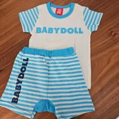 BABYDOLL ストライプ Tシャツ・ショートパンツセット 80