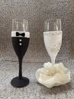 結婚式 ウェディンググラス 新郎新婦 ペア ハンドメイド 前撮り 二次会 装飾